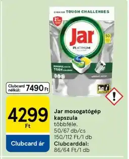 Tesco Jar mosogatógép kapszula ajánlat