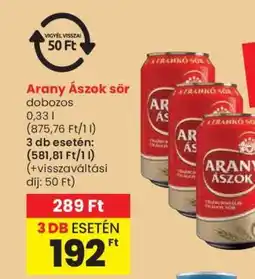 Spar Arany Ászok sör ajánlat