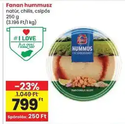 Spar Fanan hummusz ajánlat