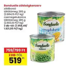 Spar Bonduelle zöldségkonzerv ajánlat