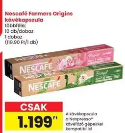 Spar Nescafé Farmers Origins kávékapszula ajánlat