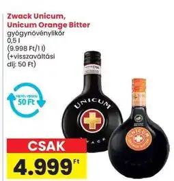Spar Zwack Unicum, Unicum Orange Bitter ajánlat