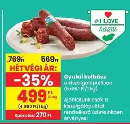Spar Gyulai kolbász ajánlat