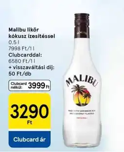 Tesco Malibu likőr kókusz-ízesítéssel ajánlat