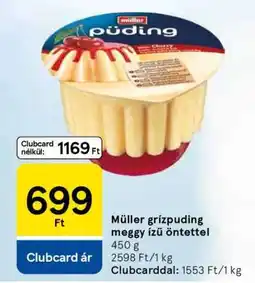Tesco Müller grízpuding meggy ízű öntettel ajánlat