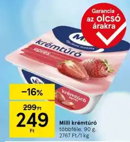 Tesco MILLI Krémtúró ajánlat