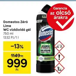 Tesco Domestos Zéró Lime WC vízkőoldó gél ajánlat