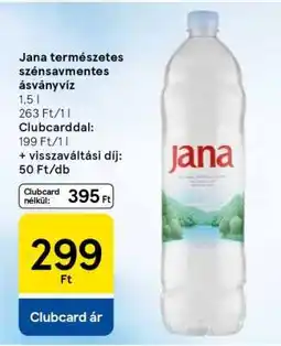 Tesco Jana természetes szénsavmentes ásványvíz ajánlat
