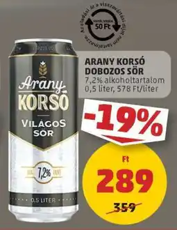 PENNY Arany Korsó Dobozos Sör ajánlat