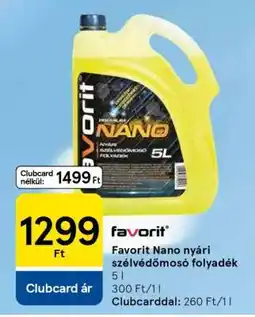 Tesco Favorit Nano nyári szélvédőmosó folyadék ajánlat