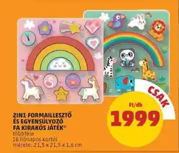 PENNY 2IN1 FORMAILLESZTŐ ÉS EGYENSÚLYOZÓ FA KIRAKÓS JÁTÉK ajánlat
