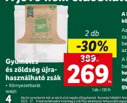 Lidl Gyümölcs és zöldség újrahasználhat zsák ajánlat