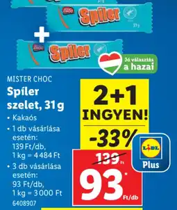 Lidl Mister Choc Spiler szelet ajánlat