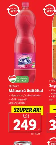 Lidl Freeway Málnaízű üdítőital ajánlat