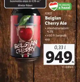 Lidl First Belgian Cherry Ale ajánlat