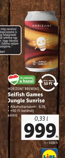 Lidl Horizont Brewing Selfish Games Jungle Sunrise ajánlat