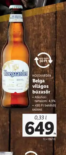 Lidl Hoegaarden Belga világos búzasör ajánlat