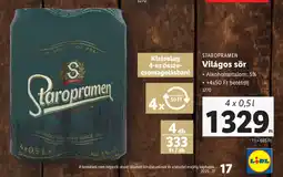 Lidl Staropramen Világos Sör ajánlat