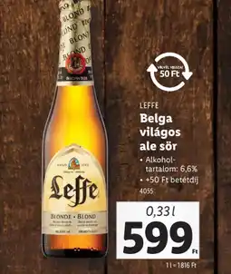 Lidl Leffe Belga világos ale sör ajánlat