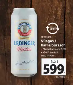 Lidl Erdinger Világos / barna búzasör ajánlat