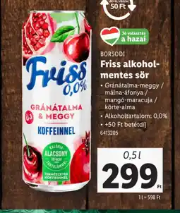 Lidl Borsodi Friss alkoholmentes sör ajánlat