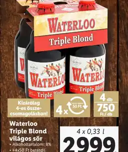 Lidl Waterloo Triple Blond világos sör ajánlat