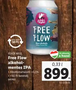 Lidl Fehér Nyúl Free Flow alkoholmentes IPA ajánlat