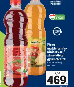 Lidl Piros multivitamin-hibiszkusz / alma-körte gyümölcsital ajánlat