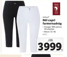 Lidl Esmera Női Capri Farmernadrág ajánlat