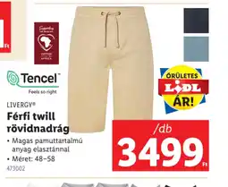 Lidl Livergy Férfi twill rövidnadrág ajánlat
