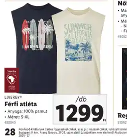 Lidl Livergy Férfi atléta ajánlat