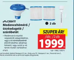 Lidl Crivit Medencehőmérő / úszadagol / szűrőbetét ajánlat