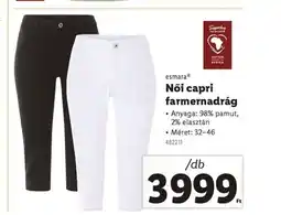 Lidl esmaraⓇ Női capri farmernadrág ajánlat