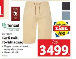 Lidl LIVERGYⓇ Férfi twill rövidnadrág ajánlat