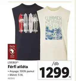 Lidl LIVERGY Férfi atléta ajánlat