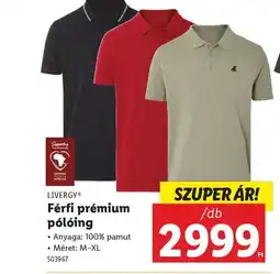 Lidl LIVERGY® Férfi prémium pólóing ajánlat