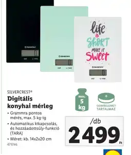 Lidl Silvercrest Digitális konyhai mérleg ajánlat