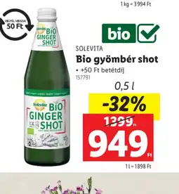 Lidl Solevita Bio gyömbér shot ajánlat
