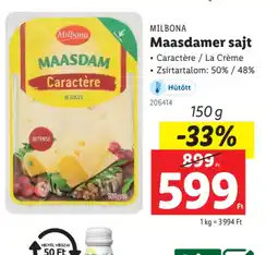 Lidl Milbona Maasdamer sajt ajánlat