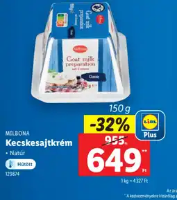 Lidl Milbona Kecskesajtkrém ajánlat