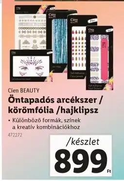 Lidl Cien Beauty Öntapadós arcékszer / körömfólia ajánlat