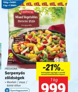 Lidl Freshona Serpenyős zöldségek ajánlat
