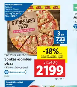 Lidl Trattoria Alfredo Sonkás-gombás pizza ajánlat