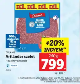 Lidl Dulano Artl Hűtöttnder szelet ajánlat