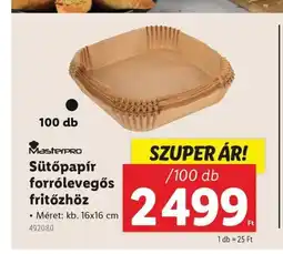 Lidl MasterPro Sütőpapír forrólevegős fritőzhöz ajánlat