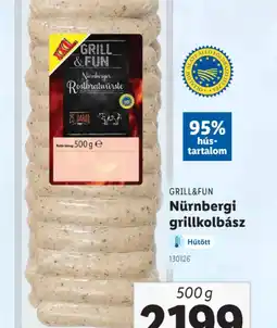 Lidl Grill & Fun Nürnbergi grillkolbász ajánlat