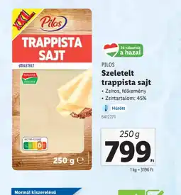 Lidl Pilos Szeletelt trappista sajt ajánlat