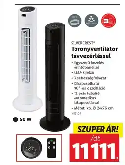 Lidl SILVERCREST® Toronyventilátor távvezérléssel ajánlat