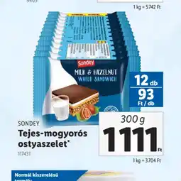 Lidl Sondey Tejes-mogyors ostyaszelet ajánlat