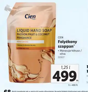 Lidl Cien Folyékony szappan ajánlat